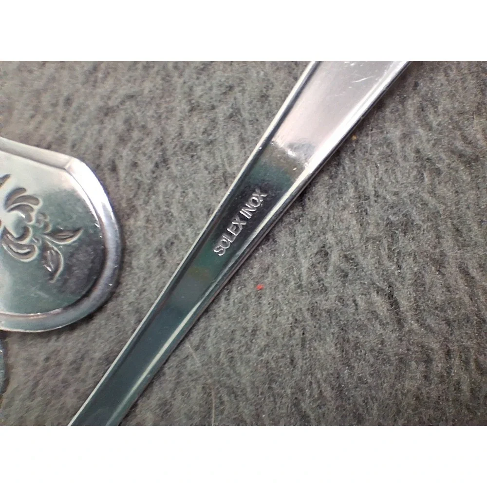 Assorted Lot Serving Spoons 10pc Oneida Vintage Solex‎ Inox Cottagecore Floral
